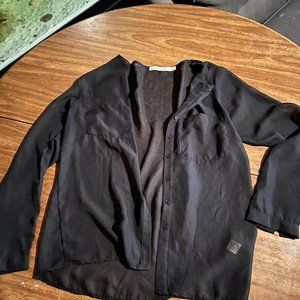 Womens Black Sheer blouse